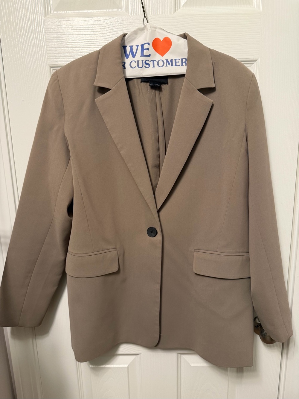 Pull&Bear Taupe Single-Button Blazer